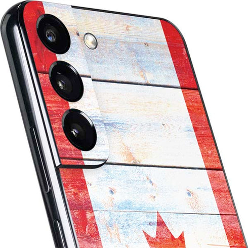 Canada Flag Light Wood Galaxy S22 Plus Skin
